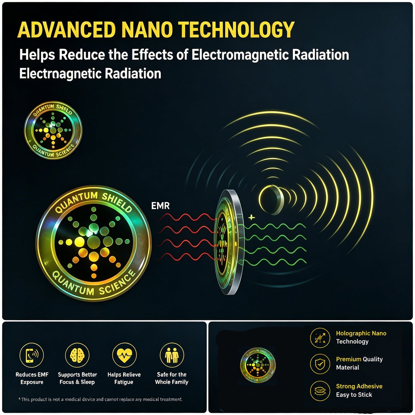 Quantum Shield Nano Technology Anti-Radiation Sticker (6-Pack)