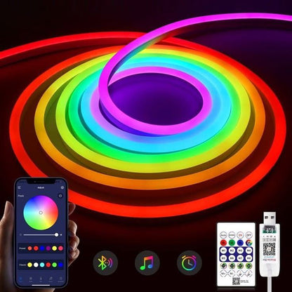 RGB Smart LED Neon Strip Light (App + Remote Control)